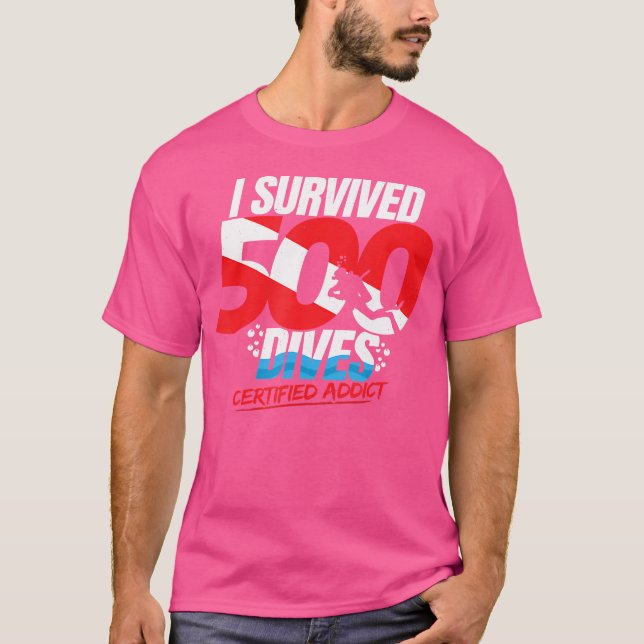 T-shirt 500E Plongée Diver Drapeau Drôle Drôle Plongée Scu (Devant)
