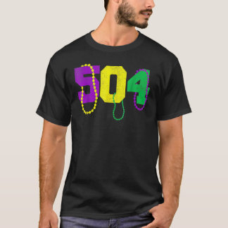 T-shirt 504 Beads Funny Mardi Gras New Orleans Carnival Fe