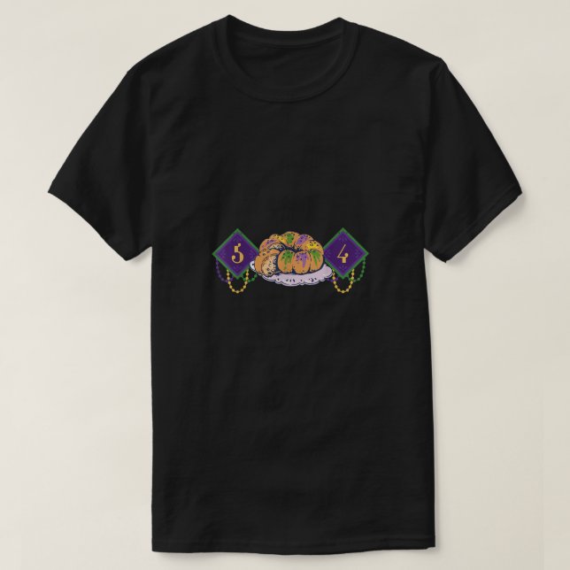T-shirt 504 Mardi Gras King Cake New Orleans Parade Carniv (Design devant)