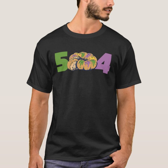 T-shirt 504 Mardi Gras King Cake New Orleans Parade Carniv (Devant)