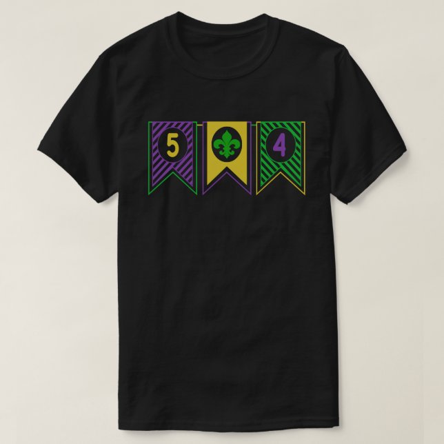 T-shirt 504 Mardi Gras Nouvelle-Orléans Louisiane L'état (Design devant)