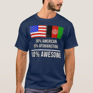 T-shirt 50 Américain 50 Afghanistani 100 Cadeau génial pou
