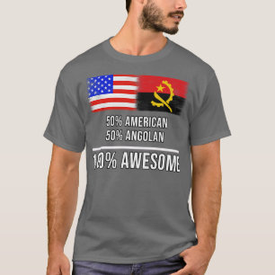 T-shirt 50 Américain 50 Angolais 100 Cadeau fantastique po
