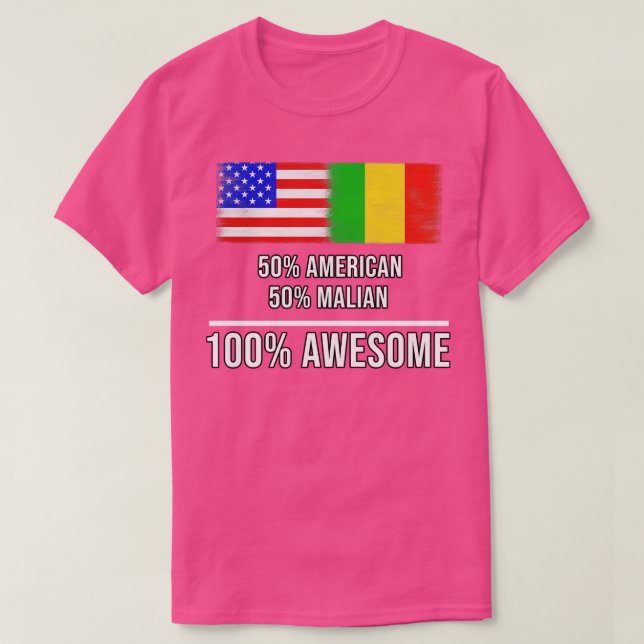 T-shirt 50 American 50 Malian 100 Awesome Cadeau pour Mali (Design devant)