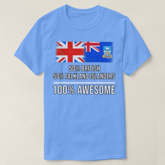 T-shirt 50 Anglais 50 Falkland Islanders 100 Cadeaux fanta (Design devant)