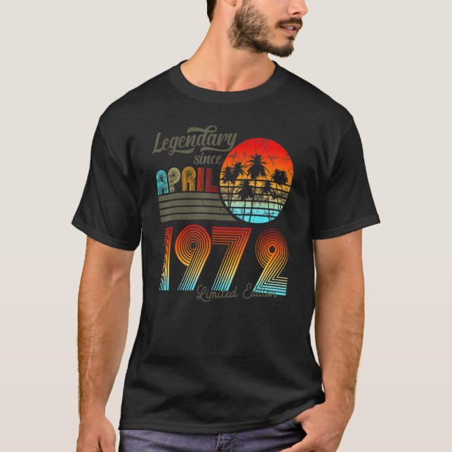 T-shirt 50. Anniversaire 50 Légendaire Depuis avril 1972 (Devant)