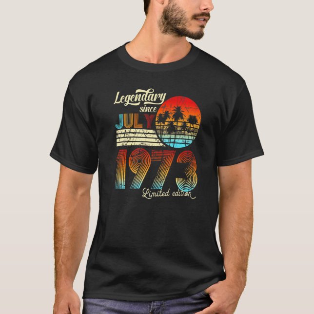 T-shirt 50 Anniversaire 50 Légendaire Depuis Juillet 1972 (Devant)