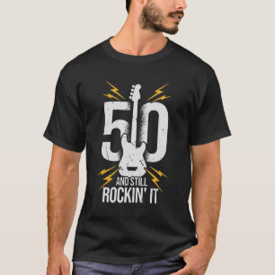 T-shirt 50 Anniversaire Rock Music Guitariste Cadeau