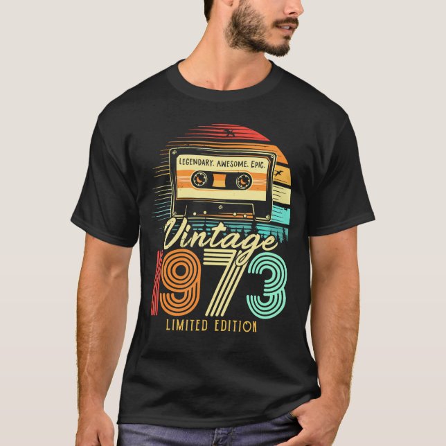 T-shirt 50 Ans 1973 Bande De Cassette 50E Anniversaire (Devant)