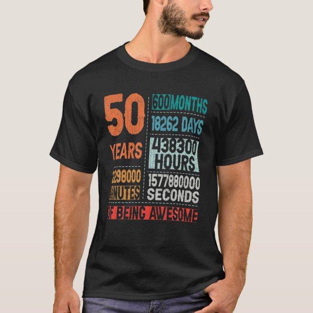 T-shirt 50 Ans 600 Mois D'Être Impressionnant 50E Annivers (Devant)