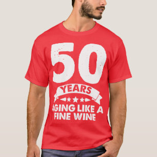 T-shirt 50 Ans Âgé Comme Un Vin Fin