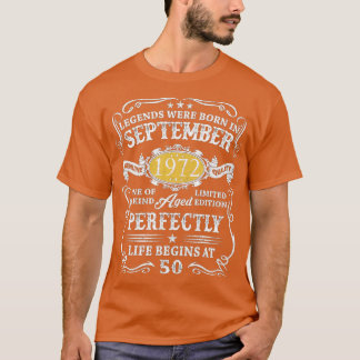 T-shirt 50 ans Anniversaire Légendes Né Septembre 1972 50t
