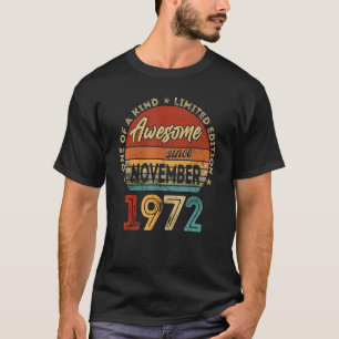 T-shirt 50 ans Awesome depuis novembre 1972 50e Birt