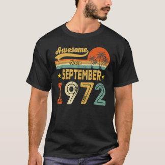 T-shirt 50 ans Awesome depuis septembre 1972 50th Bir
