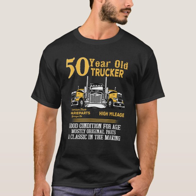 T-shirt 50 Ans Camion Funny 50e Anniversaire Cadeau Hommes (Devant)