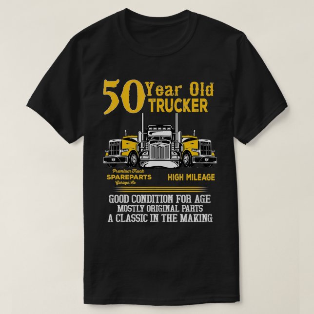 T-shirt 50 Ans Camion Funny 50e Anniversaire Cadeau Hommes (Design devant)