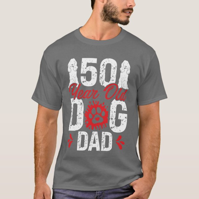 T-shirt 50 ans Chien papa 50e anniversaire pour amis Chien (Devant)