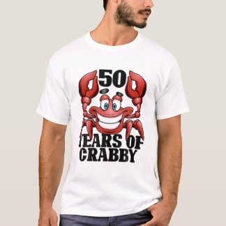 T-shirt 50 Ans De Crabby Plage De Crabe Amusante 50E Anniv