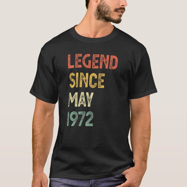 T-shirt 50 ans de légende depuis mai 1972 50e anniversaire (Devant)