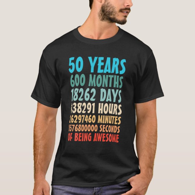 T-shirt 50 Ans D'Être Impressionnant 600 Mois Anniversaire (Devant)