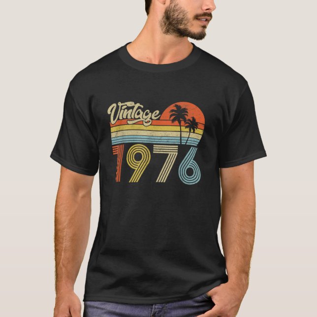 T-shirt 50 ans Né en 1976 Cadeaux 50e Hommes Femmes (Devant)