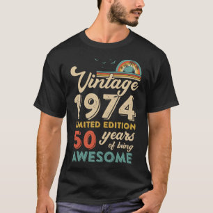 T-shirt 50 Ans Vieux 1974 50e Anniversaire Hommes Femmes 