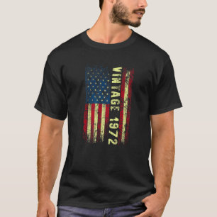 T-shirt 50 ans Vintage 1972 Drapeau américain 50e annivers