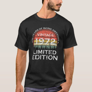 T-shirt 50 Ans Vintage 1972 Édition Limitée 50E Birt
