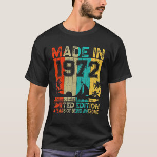 T-shirt 50 Ans Vintage 1972 Édition Limitée 50E Birt