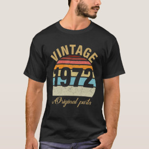 T-shirt 50 Ans Vintage 1972 Parties originales 1972 50E