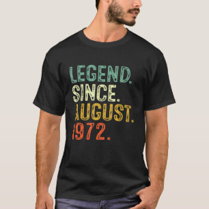 T-shirt 50 Ans Vintage Août 1972 Fabriqué En 1972 50ème