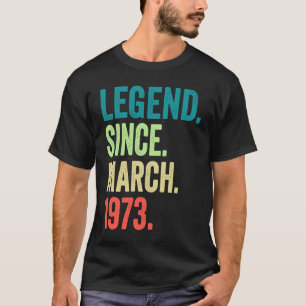 T-shirt 50 ans Vintage mars 1973 50e anniversaire