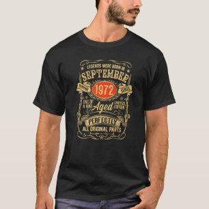 T-shirt 50 ans Vintage septembre 1972 50e anniversaire