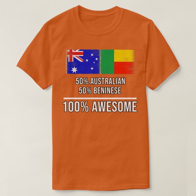 T-shirt 50 Australien 50 Béninois 100 Cadeau génial pour B (Design devant)