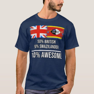 T-shirt 50 Britanniques 50 Swaziland 100 Cadeau génial pou