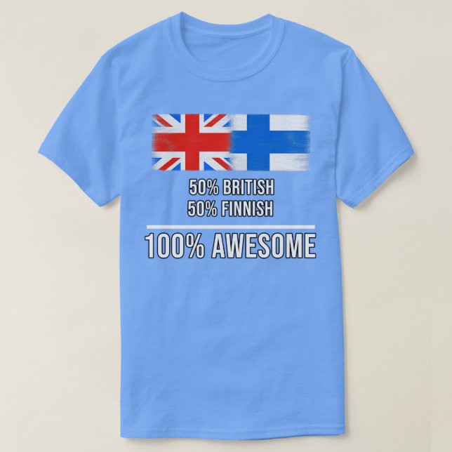 T-shirt 50 British 50 Finnois 100 Cadeau génial pour Finno (Design devant)