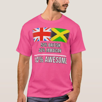 T-shirt 50 British 50 Jamaican 100 Awesome Cadeau pour Jam