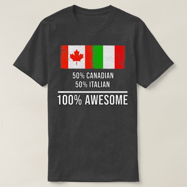 T-shirt 50 Canadiens 50 Italiens 100 Cadeau fantastique po (Design devant)