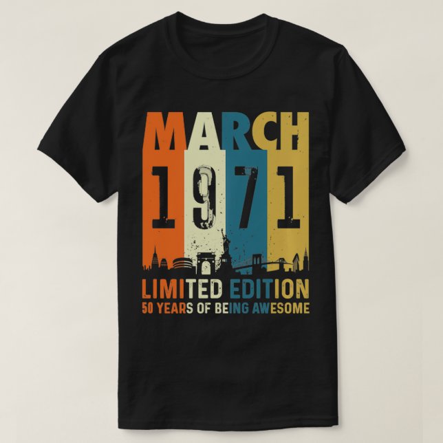 T-shirt 50 Edition limitée, réalisée en mars 1971 50e anni (Design devant)