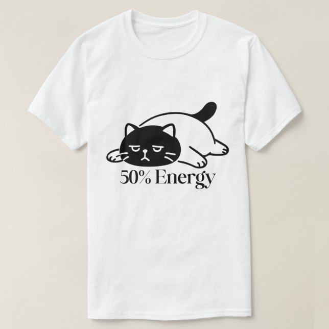T-shirt 50% Energy Funny Low Battery Mood Design (Design devant)