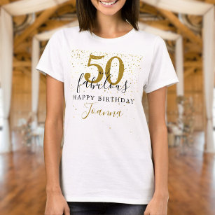 T-shirt 50 et fabuleux anniversaire Elegant Gold et Black