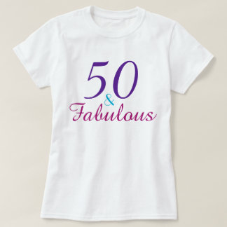 T-shirt 50 et fabuleux bleu violet rose personnalisé