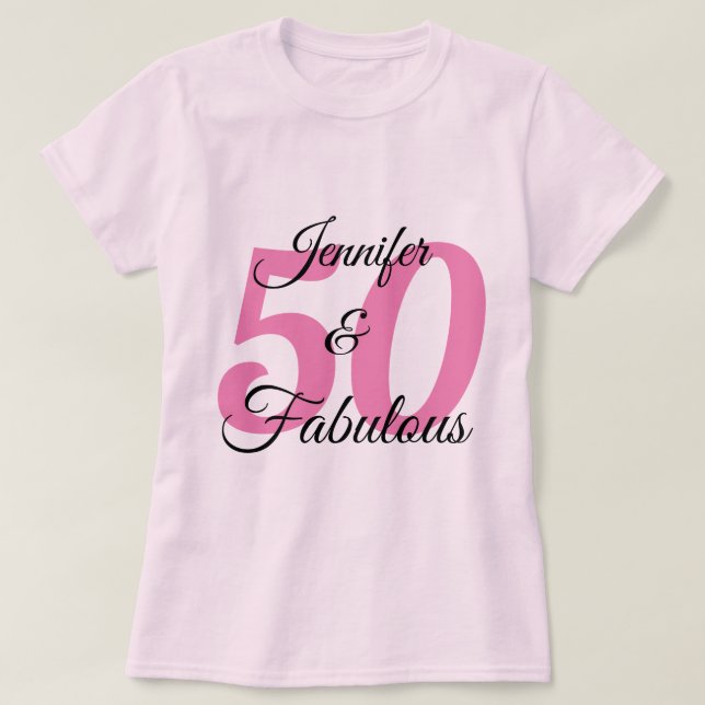 T-shirt 50 et fabuleux fête d'anniversaire personnalisée (Design devant)