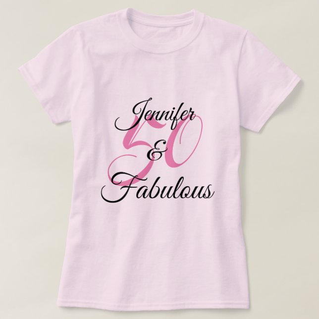 T-shirt 50 et fabuleux fête d'anniversaire personnalisée (Design devant)