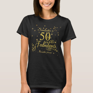 T-shirt 50 et Fabulous Gold Stars Parties scintillant Blac