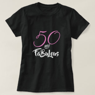 T-shirt 50 et Fabulous Pink Personnalisé fête d'anniversai