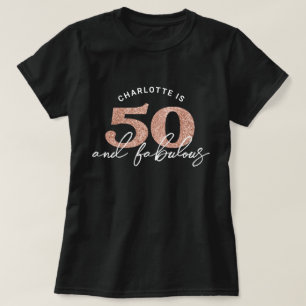 T-shirt 50 Fabuleuse Parties scintillant Personnalisée Ann