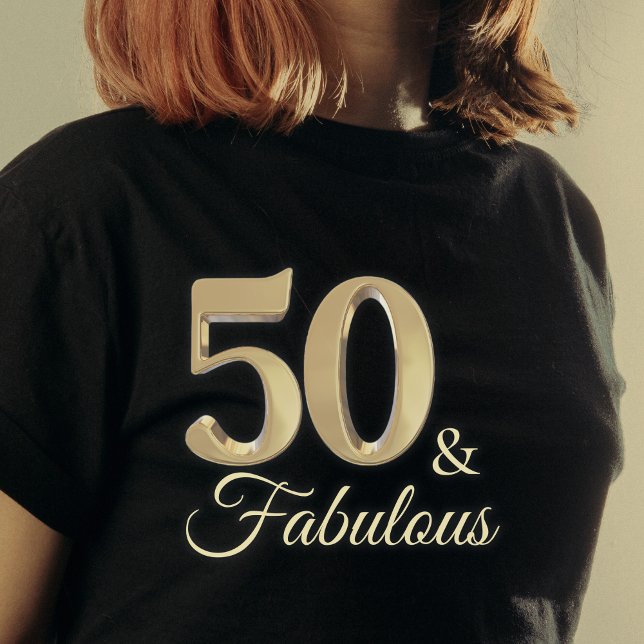 T-shirt 50 & Fabuleux Gold Birthday Girl (50 & Fabulous Gold Birthday Girl Guest of Honor T-Shirt)