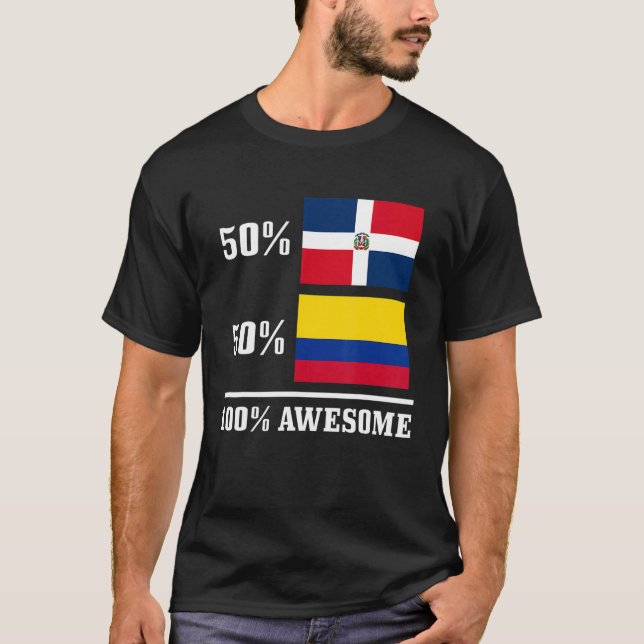 T-shirt 50 République dominicaine 50 Colombie Drapeau colo (Devant)