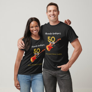 T-shirt 50 Rocks Cool Guitare Fête d'anniversaire 50 ans